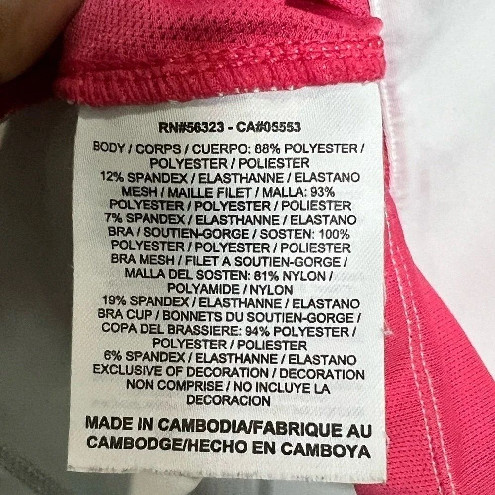 Nike Dri-fit women's activewear tank - White/Pink - Size Large (12-14)